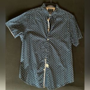 Dark Blue Button up Shirt Large - Denim and Flower